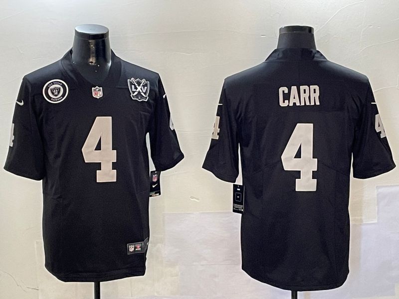 Men Oakland Raiders #4 Carr Black Second generation 2024 Nike Limited NFL Jersey style 01083->chicago bears->NFL Jersey